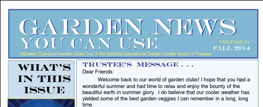 Fall Garden Club Newsletter